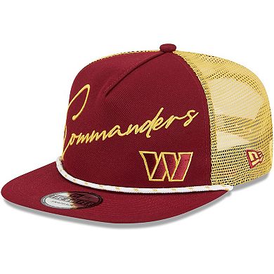 Men's New Era Burgundy Washington Commanders Script Logo Golfer 9FIFTY Snapback Hat