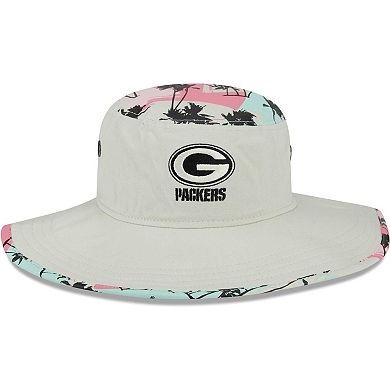 Men's New Era Khaki Green Bay Packers Retro Beachin' Bucket Hat
