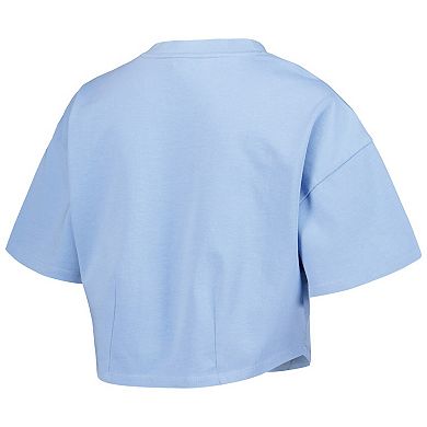 Men's Lusso Light Blue Golden State Warriors Nola Faded Tonal Cropped T-Shirt