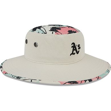 Men's New Era Natural Oakland Athletics Retro Beachin' Bucket Hat