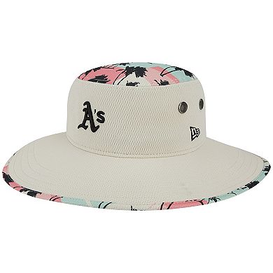 Men's New Era Natural Oakland Athletics Retro Beachin' Bucket Hat