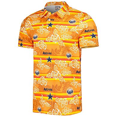 Men's Reyn Spooner Orange Houston Astros Cooperstown Collection Puamana Print Polo