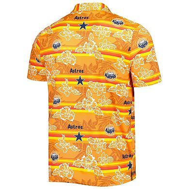 Men's Reyn Spooner Orange Houston Astros Cooperstown Collection Puamana Print Polo