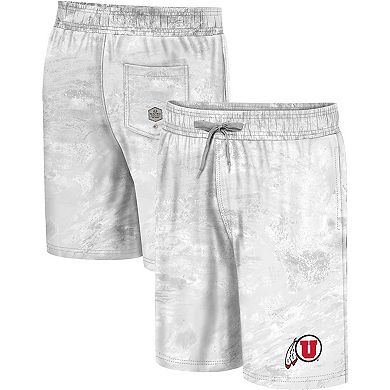 Men's Colosseum White Utah Utes Realtree Aspect Ohana Swim Shorts