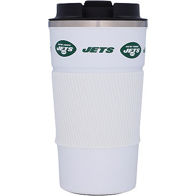 New York Jets 18oz Coffee Tumbler with Silicone Grip