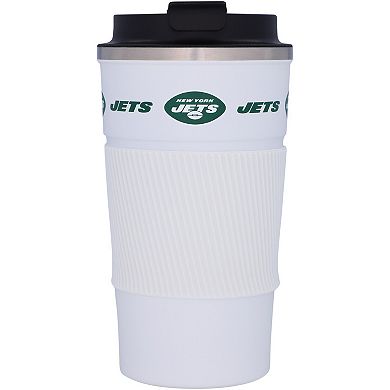New York Jets 18oz Coffee Tumbler with Silicone Grip
