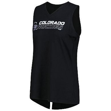 Women's Levelwear  Black Colorado Rockies Paisley Chase V-Neck Tank Top