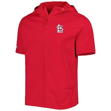 Men's Levelwear Red St. Louis Cardinals Recruit Full-Zip Short Sleeve Hoodie