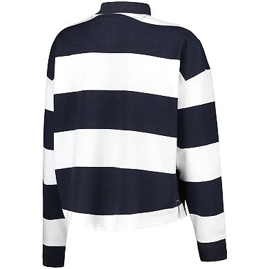 Women's Antigua  White LA Galaxy Radical Rugby Stripe Long Sleeve T-Shirt
