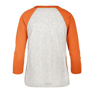 Women's '47 Gray San Francisco Giants City Connect Retro Daze Ava Raglan 3/4-Sleeve T-Shirt