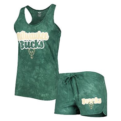 Women's Concepts Sport  Hunter Green Milwaukee Bucks Billboard Tank Top & Shorts Sleep Set