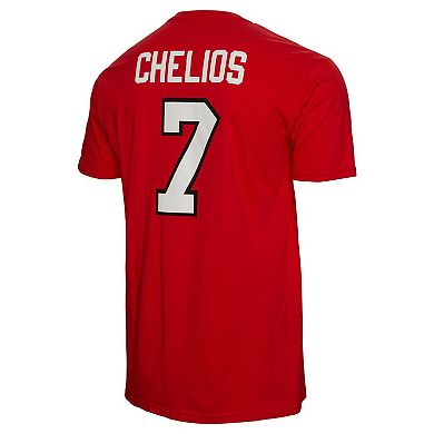 Men's Mitchell & Ness Chris Chelios Red Chicago Blackhawks  Name & Number T-Shirt