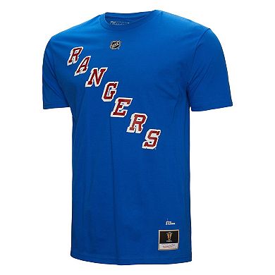 Men's Mitchell & Ness Mike Richter Blue New York Rangers Name & Number T-Shirt