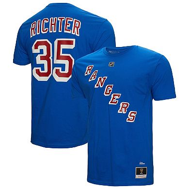 Men's Mitchell & Ness Mike Richter Blue New York Rangers Name & Number T-Shirt