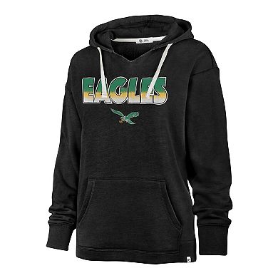 Women's '47 Heather Black Philadelphia Eagles Color Rise Kennedy Pullover Hoodie