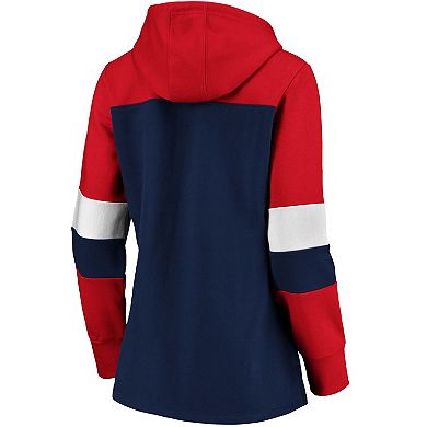 Women's Navy Boston Red Sox Plus Size Colorblock Pullover Hoodie