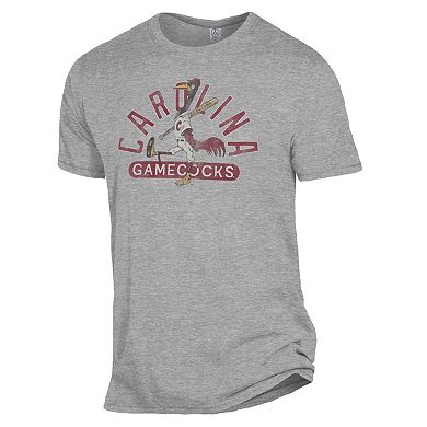 Men's Heather Gray South Carolina Gamecocks Vault Baseball T-Shirt