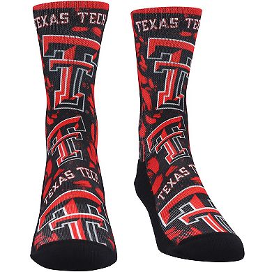 Unisex Rock Em Socks Texas Tech Red Raiders Allover Logo & Paint Crew Socks