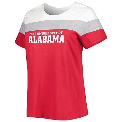 Women's Crimson Alabama Crimson Tide Plus Size Split Body T-Shirt
