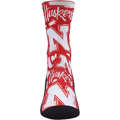 Unisex Rock Em Socks Nebraska Huskers Allover Logo & Paint Crew Socks