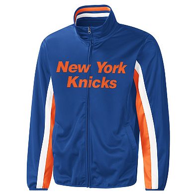 Men's G-III Sports by Carl Banks Blue New York Knicks Contender Wordmark Full-Zip Track Jacket