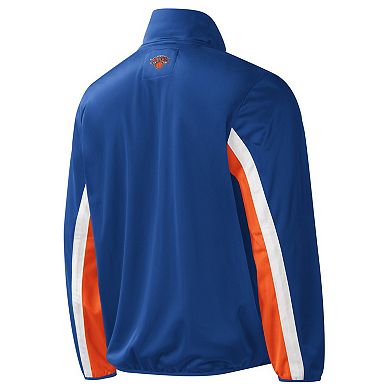 Men's G-III Sports by Carl Banks Blue New York Knicks Contender Wordmark Full-Zip Track Jacket