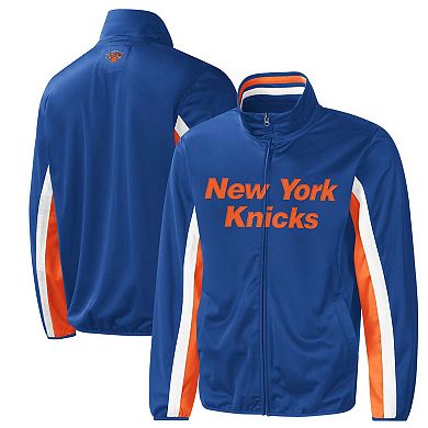 Men's G-III Sports by Carl Banks Blue New York Knicks Contender Wordmark Full-Zip Track Jacket