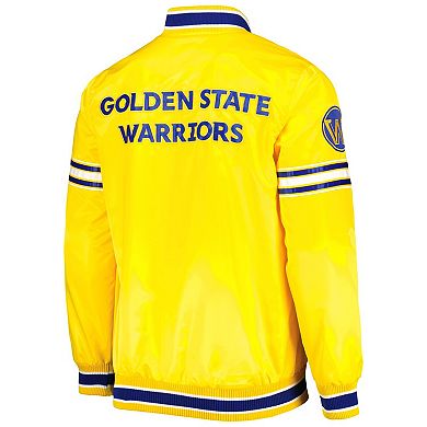 Men's Starter Gold Golden State Warriors Slider Satin Full-Snap Varsity Jacket