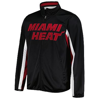 Men's G-III Sports by Carl Banks Black Miami Heat Contender Wordmark Full-Zip Track Jacket