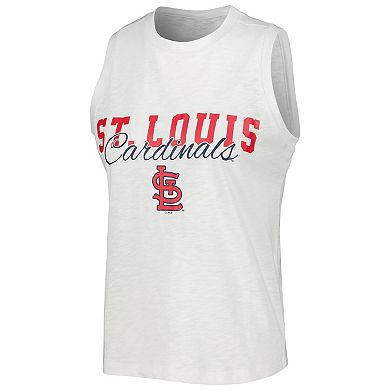 Women's Concepts Sport White St. Louis Cardinals Reel Pinstripe Tank Top & Shorts Sleep Set