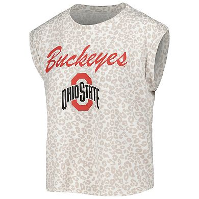 Women's Concepts Sport  Cream Ohio State Buckeyes Montana T-Shirt & Shorts Sleep Set