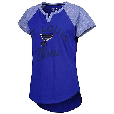 Women's Starter Blue St. Louis Blues Grand Slam Raglan Notch Neck T-Shirt