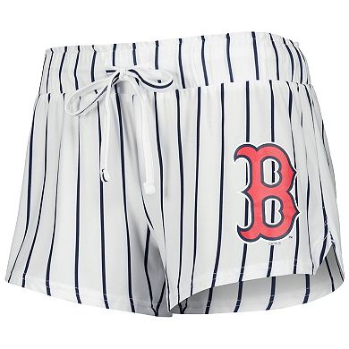 Women's Concepts Sport White Boston Red Sox Reel Pinstripe Tank Top & Shorts Sleep Set