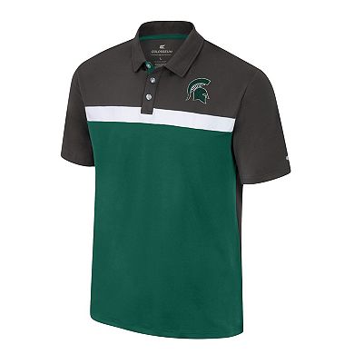 Men's Colosseum Charcoal Michigan State Spartans Two Yutes Polo