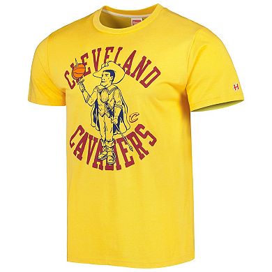 Unisex Homage Gold Cleveland Cavaliers Team Mascot Tri-Blend T-Shirt