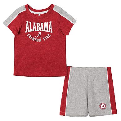 Infant Colosseum Crimson/Heather Gray Alabama Crimson Tide Norman T-Shirt & Shorts Set