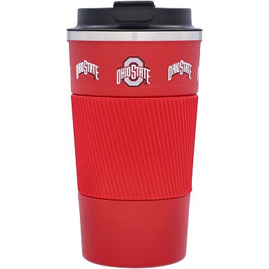 Ohio State Buckeyes 18oz Coffee Tumbler with Silicone Grip