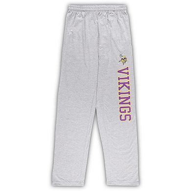 Men's Concepts Sport Purple/Heather Gray Minnesota Vikings Big & Tall T-Shirt & Pants Sleep Set
