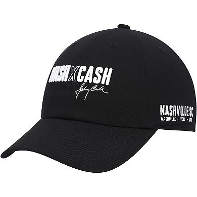 Men's Mitchell & Ness Black Nashville SC x Johnny Cash Adjustable Dad Hat