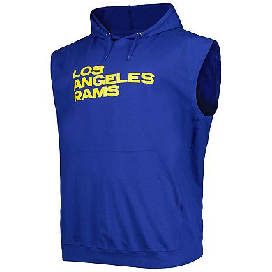Men's Fanatics Branded Royal Los Angeles Rams Big & Tall Muscle Pullover Hoodie