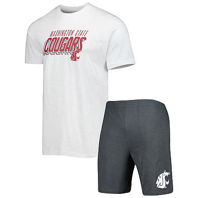 Men's Concepts Sport Charcoal/White Washington State Cougars Downfield T-Shirt & Shorts Set