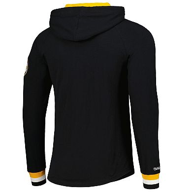 Men's Mitchell & Ness Black Boston Bruins Legendary Slub Hoodie Long Sleeve T-Shirt
