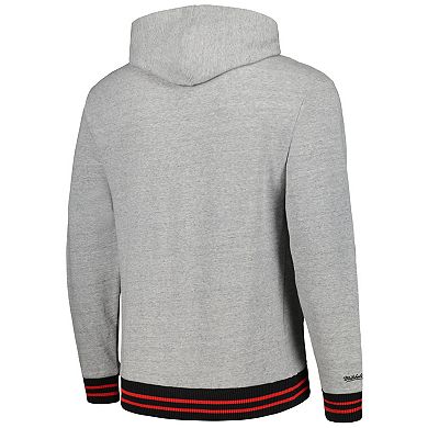Men's Mitchell & Ness  Heather Gray Carolina Hurricanes Classic French Terry Pullover Hoodie