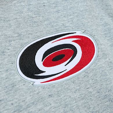 Men's Mitchell & Ness  Heather Gray Carolina Hurricanes Classic French Terry Pullover Hoodie