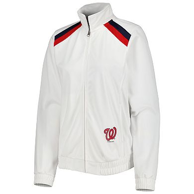Women's G-III 4Her by Carl Banks White Washington Nationals Red Flag Full-Zip Track Jacket