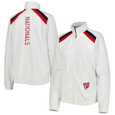 Women's G-III 4Her by Carl Banks White Washington Nationals Red Flag Full-Zip Track Jacket