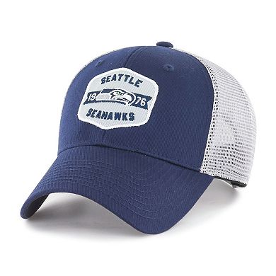 Men's Navy/White Seattle Seahawks Gannon Snapback Hat