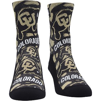 Youth Rock Em Socks Colorado Buffaloes Allover Logo & Paint Crew Socks