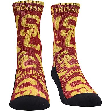 Youth Rock Em Socks USC Trojans Allover Logo & Paint Crew Socks