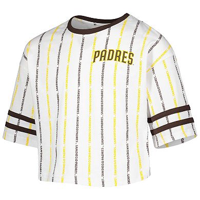Girls Youth White San Diego Padres Ball Striped T-Shirt